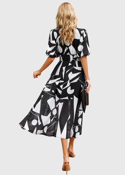 Women's Floral Midi Dress | Smocked Waist, Elegant Design 4