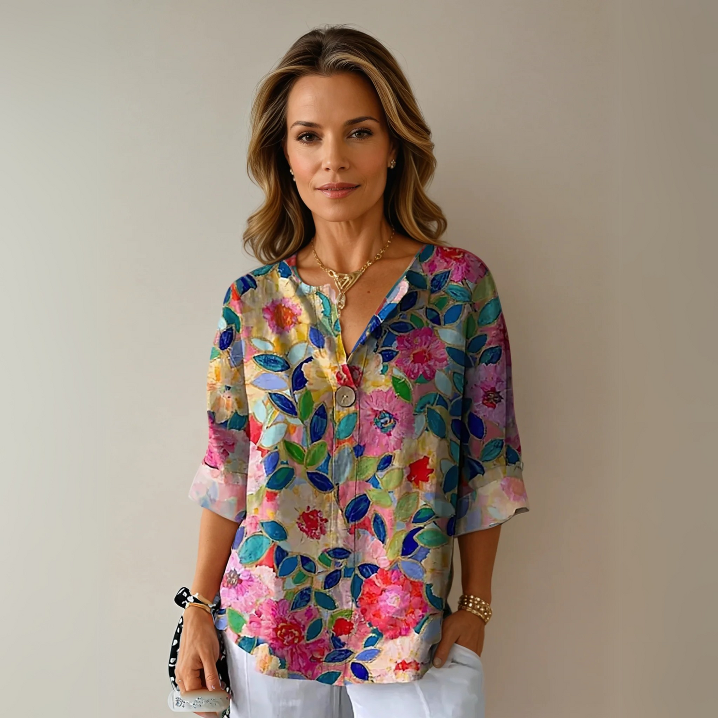 Women's Floral Print Blouse | Soft Breathable Fabric, Flattering Silhouette 0