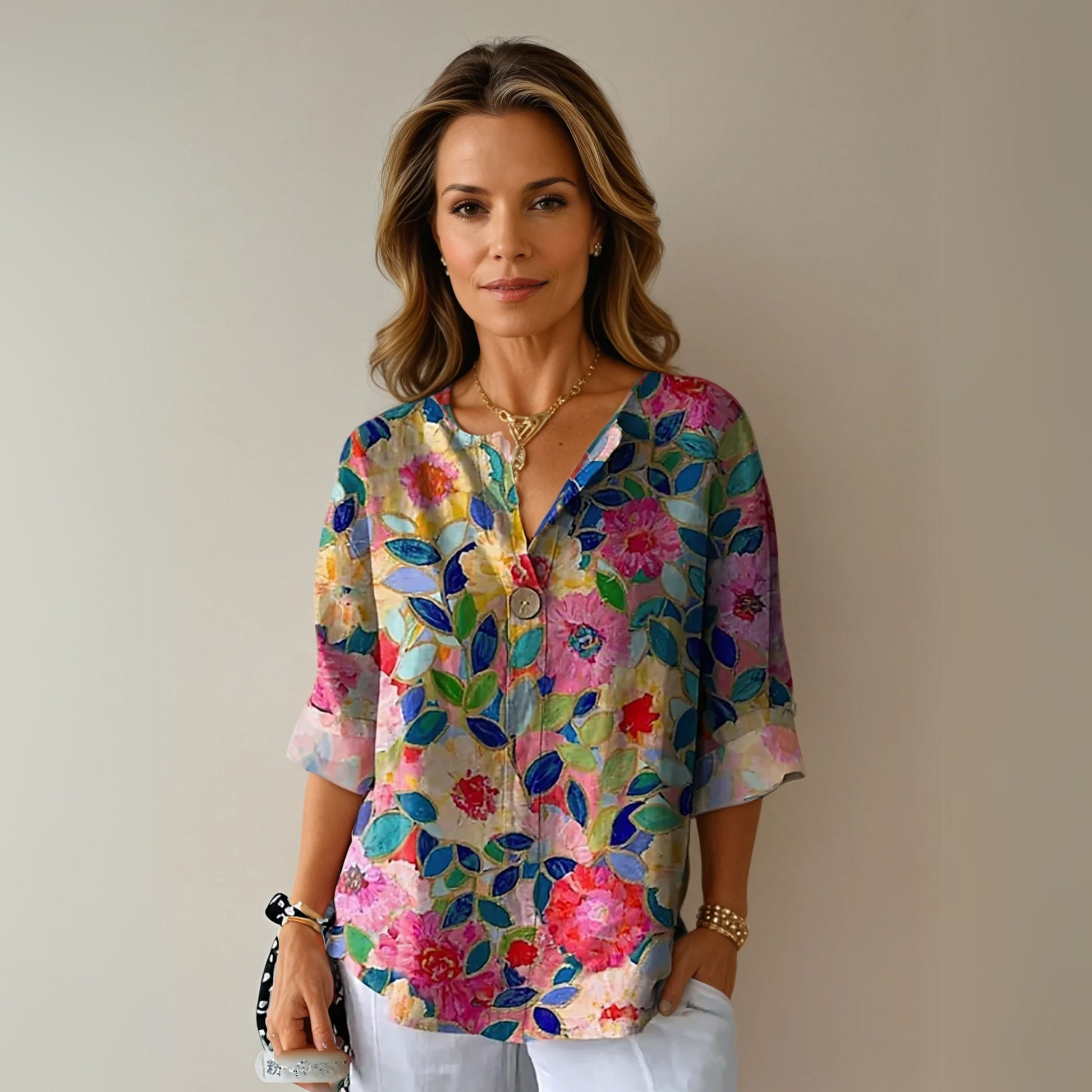 Women's Floral Print Blouse | Soft Breathable Fabric, Flattering Silhouette 0