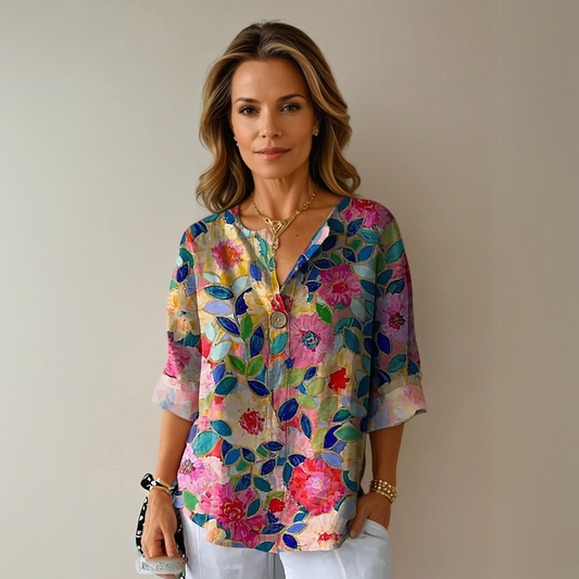 Women's Floral Print Blouse | Soft Breathable Fabric, Flattering Silhouette 0