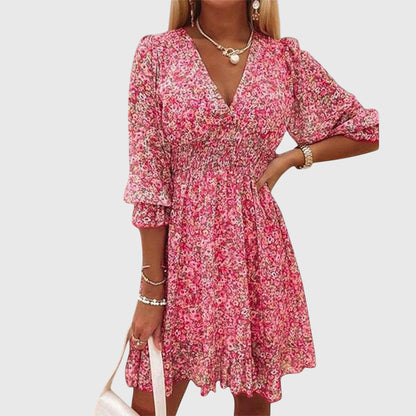 Women's Floral Puff Sleeve Summer Dress | Lightweight & Breathable 0