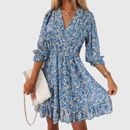 Women's Floral Puff Sleeve Summer Dress | Lightweight & Breathable 1