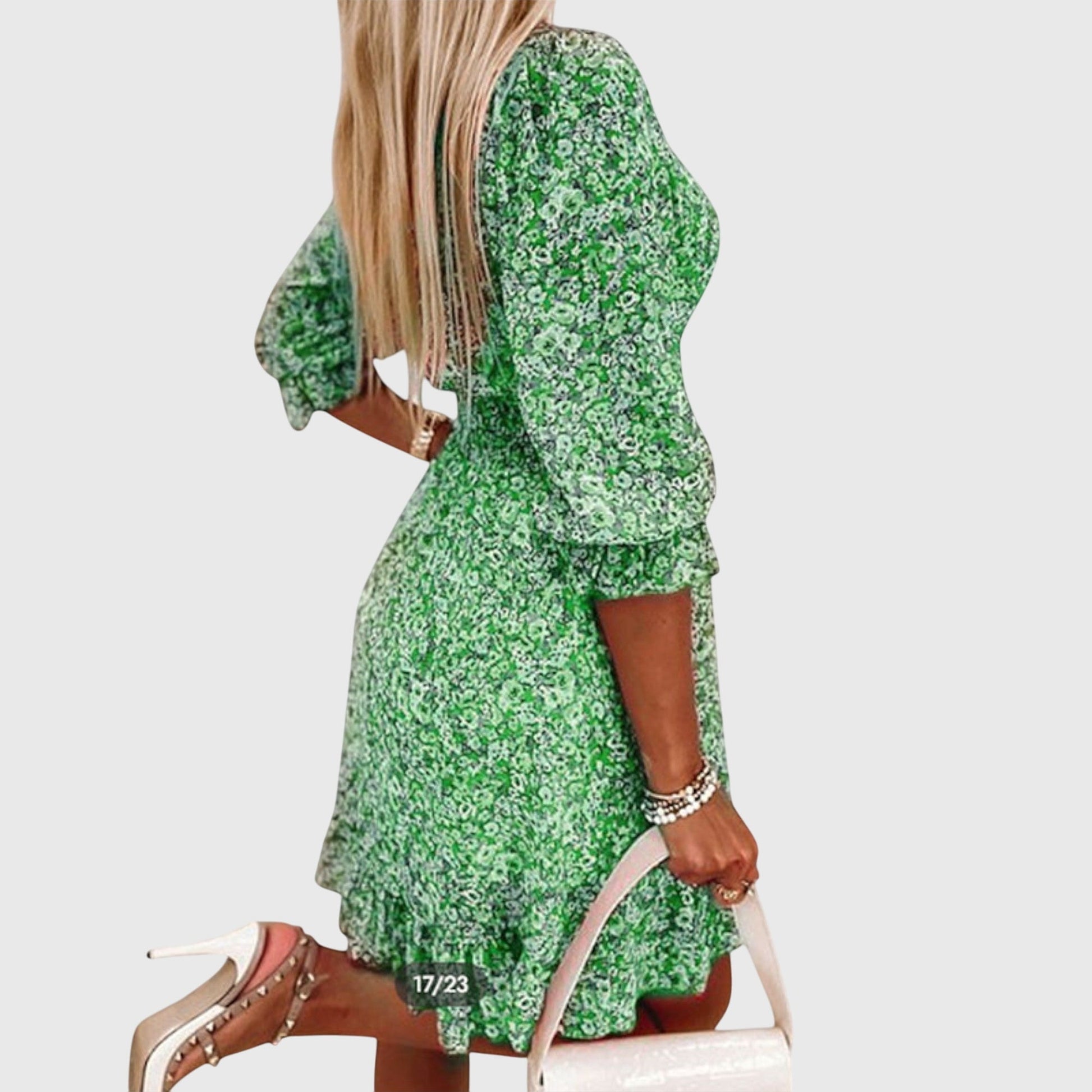 Women's Floral Puff Sleeve Summer Dress | Lightweight & Breathable 4
