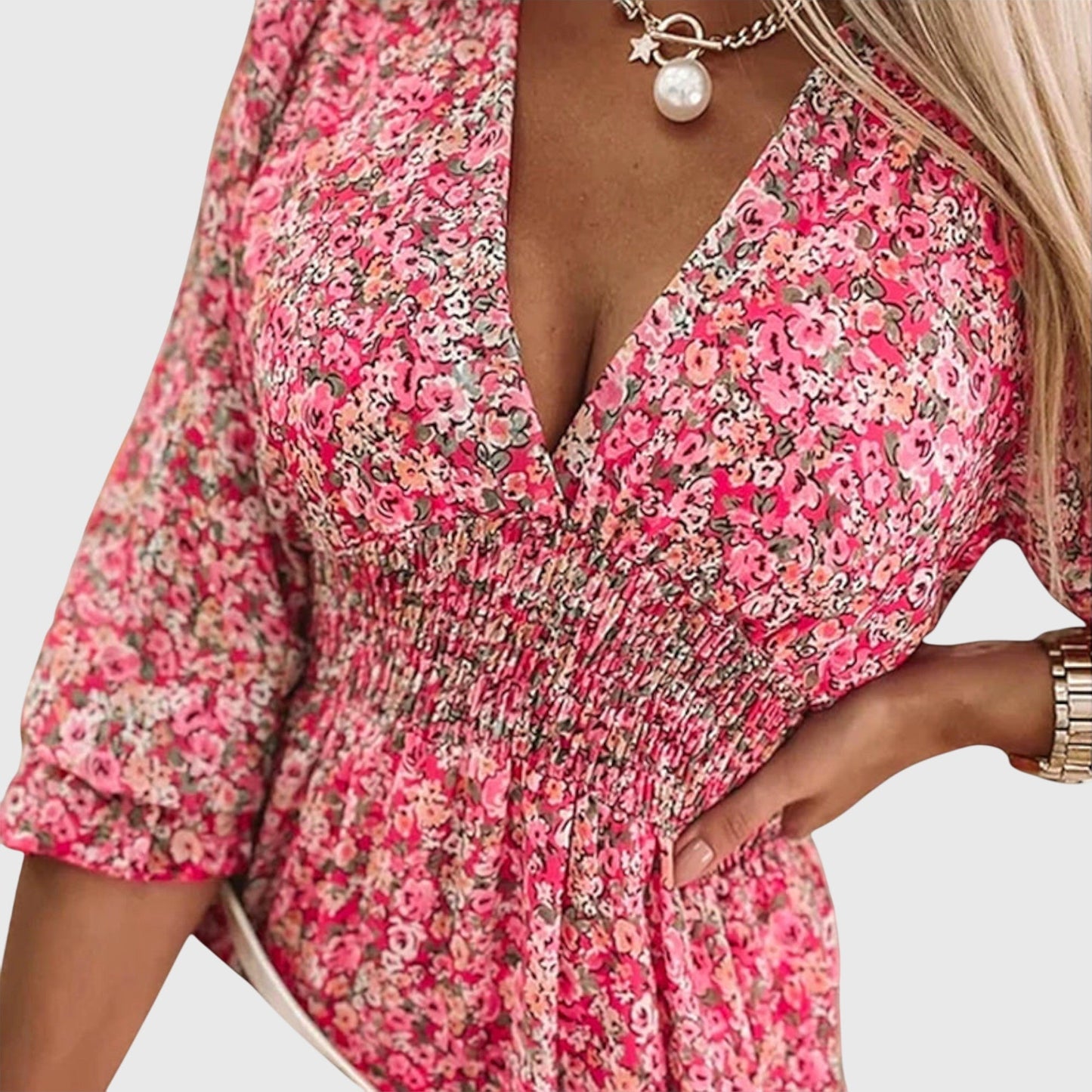 Women's Floral Puff Sleeve Summer Dress | Lightweight & Breathable 5