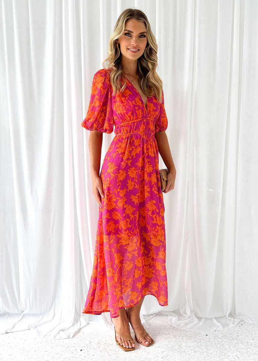 Women's Floral Summer Dress | Light and Breathable Fabric, Puff Sleeves 1