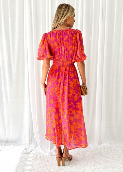 Women's Floral Summer Dress | Light and Breathable Fabric, Puff Sleeves 2