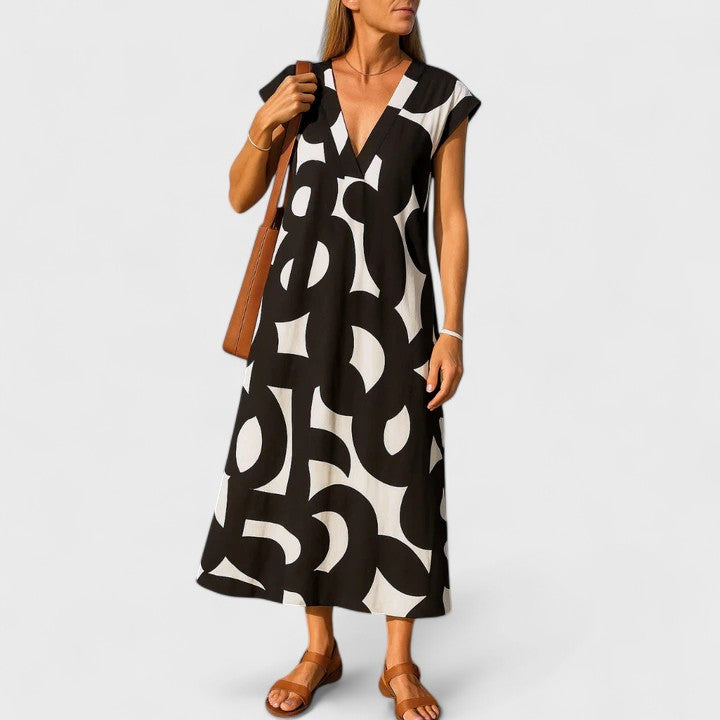 Women's Flowing V-Neck Dress | Lightweight and Versatile 1