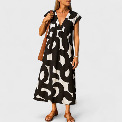 Women's Flowing V-Neck Dress | Lightweight and Versatile 1