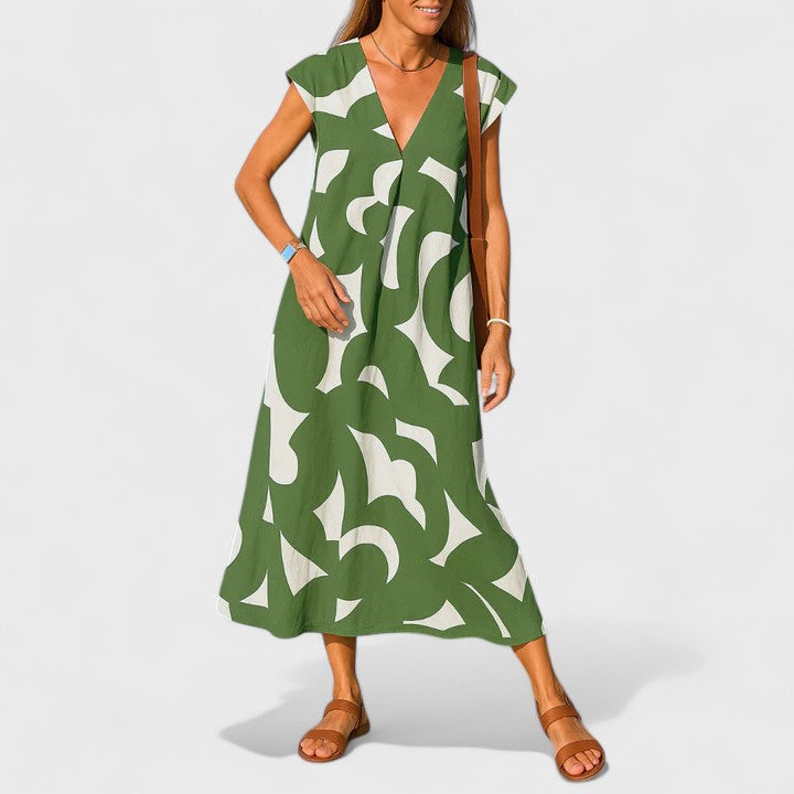 Women's Flowing V-Neck Dress | Lightweight and Versatile 4