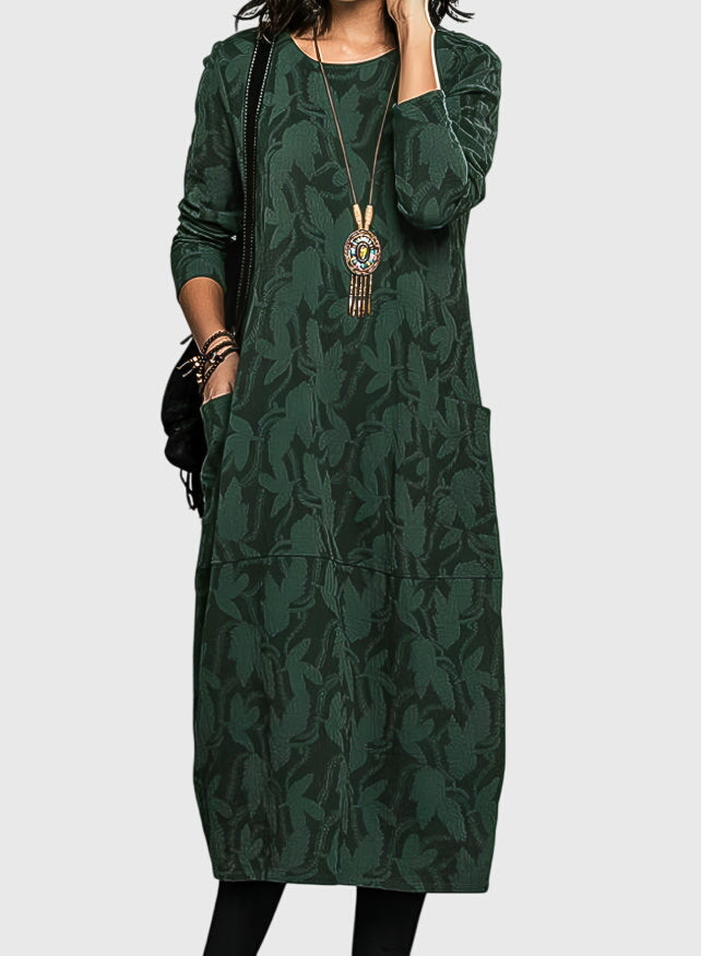 Women's Maxi Dress | Soft, Breathable Fabric, Round-Neck with Pockets 0