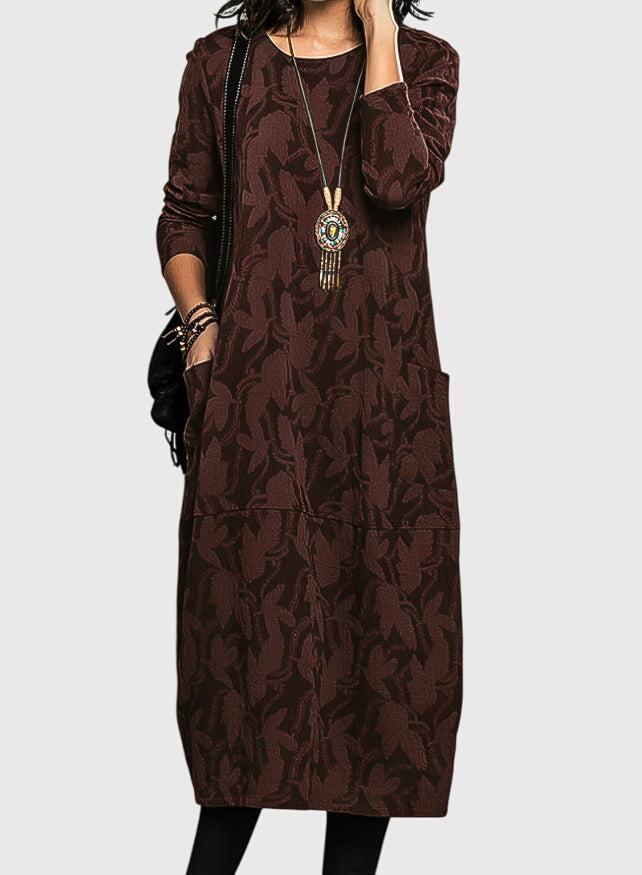 Women's Maxi Dress | Soft, Breathable Fabric, Round-Neck with Pockets 1