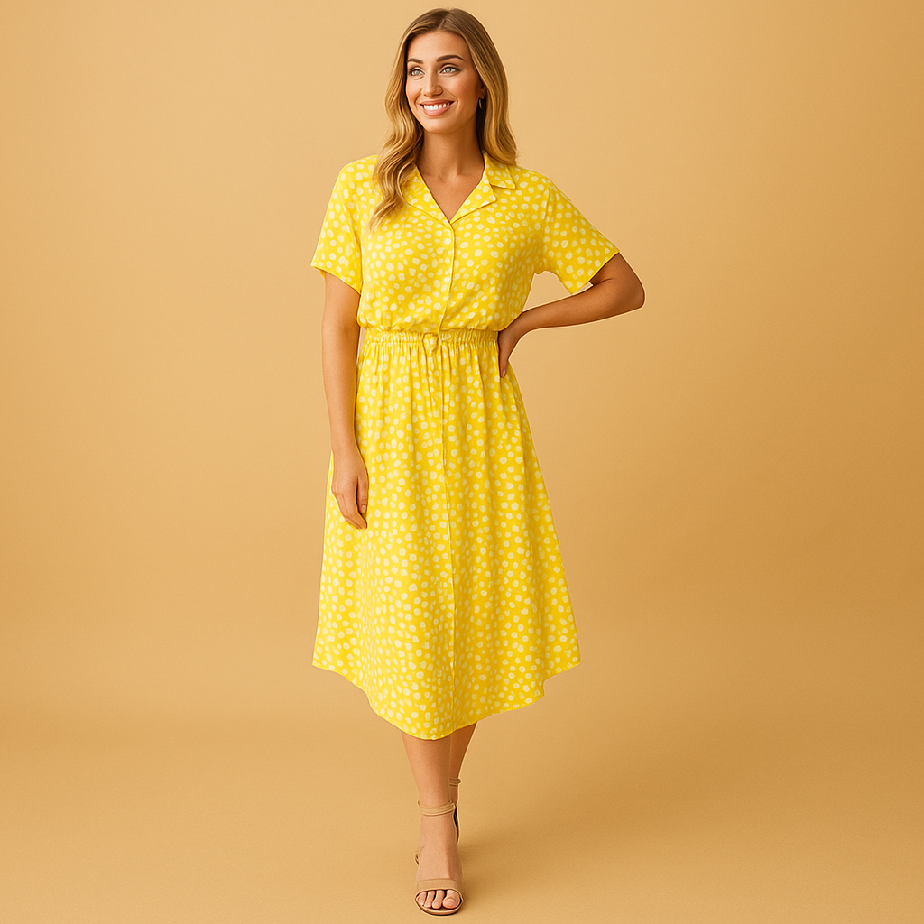 Women's Midi Summer Dress | Elegant V-Neck, Breathable Fabric 3