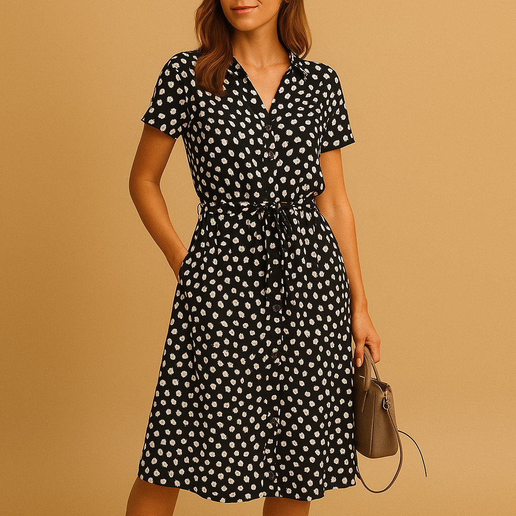 Women's Midi Summer Dress | Elegant V-Neck, Breathable Fabric 4