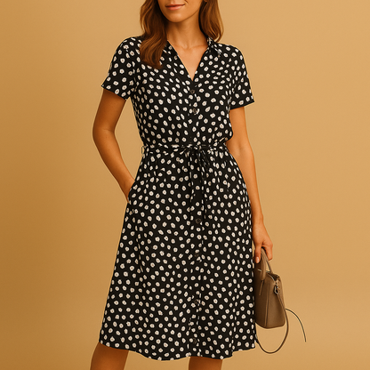 Women's Midi Summer Dress | Elegant V-Neck, Breathable Fabric 4