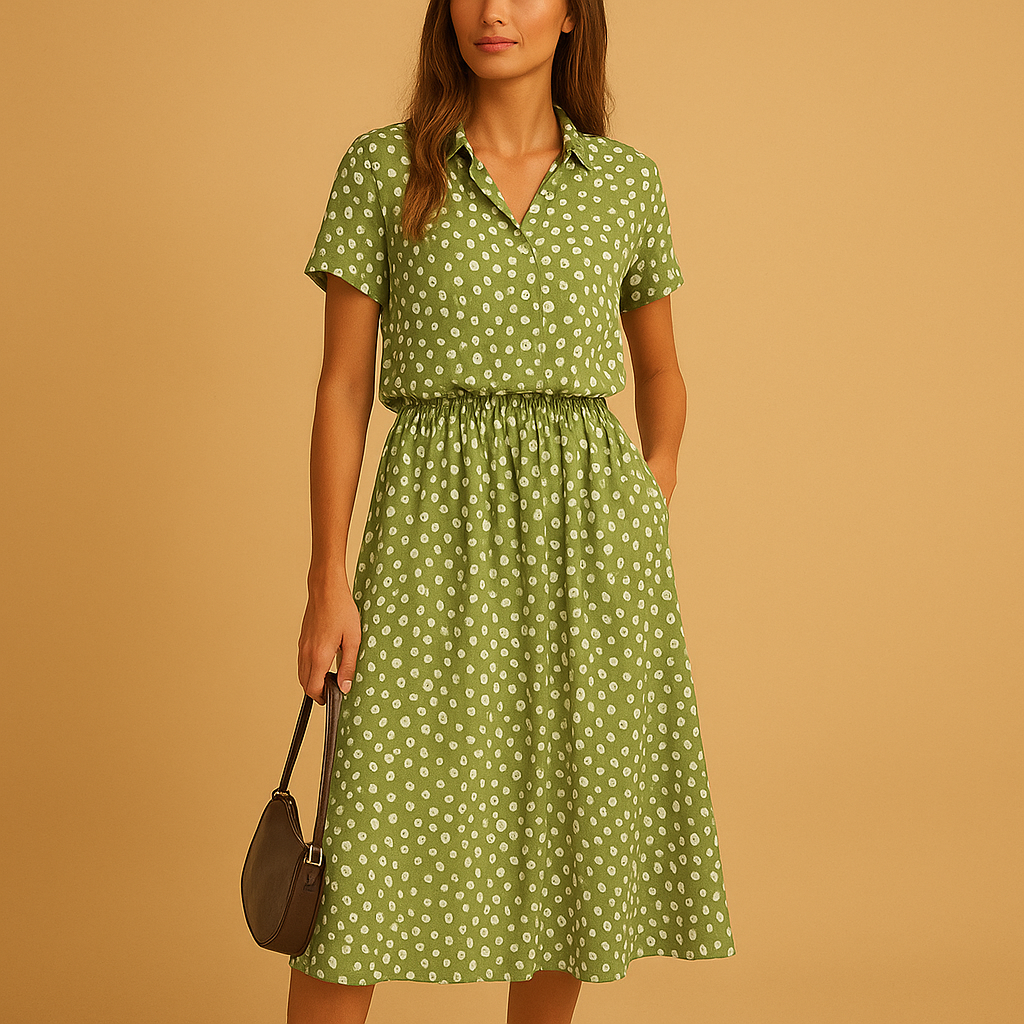 Women's Midi Summer Dress | Elegant V-Neck, Breathable Fabric 6