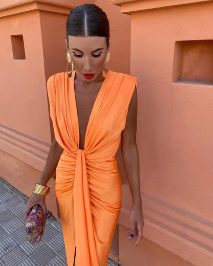 Women's Pleated Maxi Dress | Comfortable Cotton Blend, Versatile for Casual or Formal Wear 2