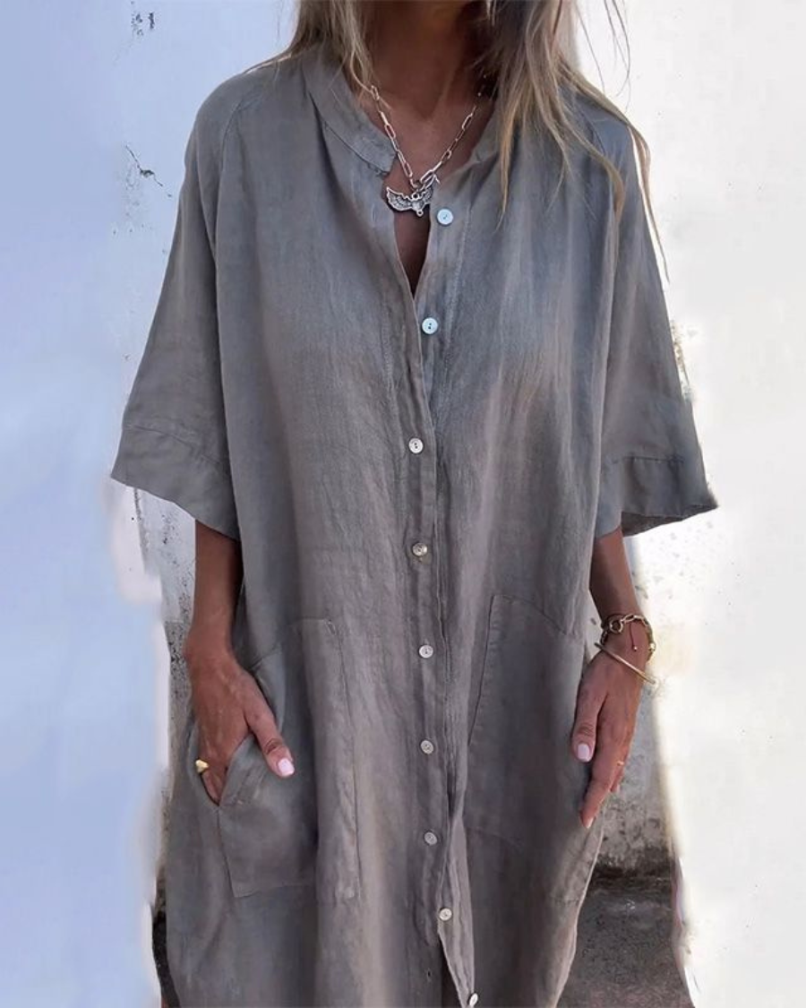 Women's Plus Size Boho Shirt Dress | Lightweight, Relaxed Fit Summer Style 0