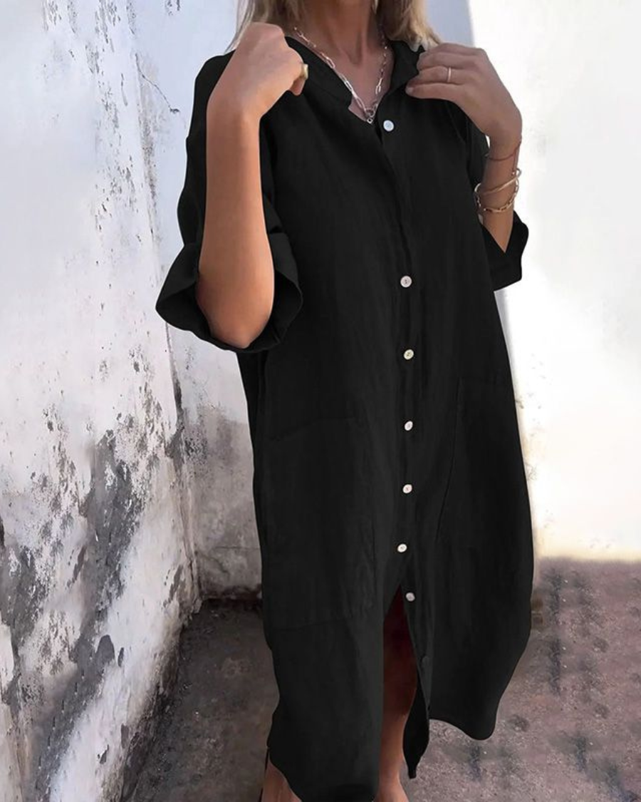 Women's Plus Size Boho Shirt Dress | Lightweight, Relaxed Fit Summer Style 1