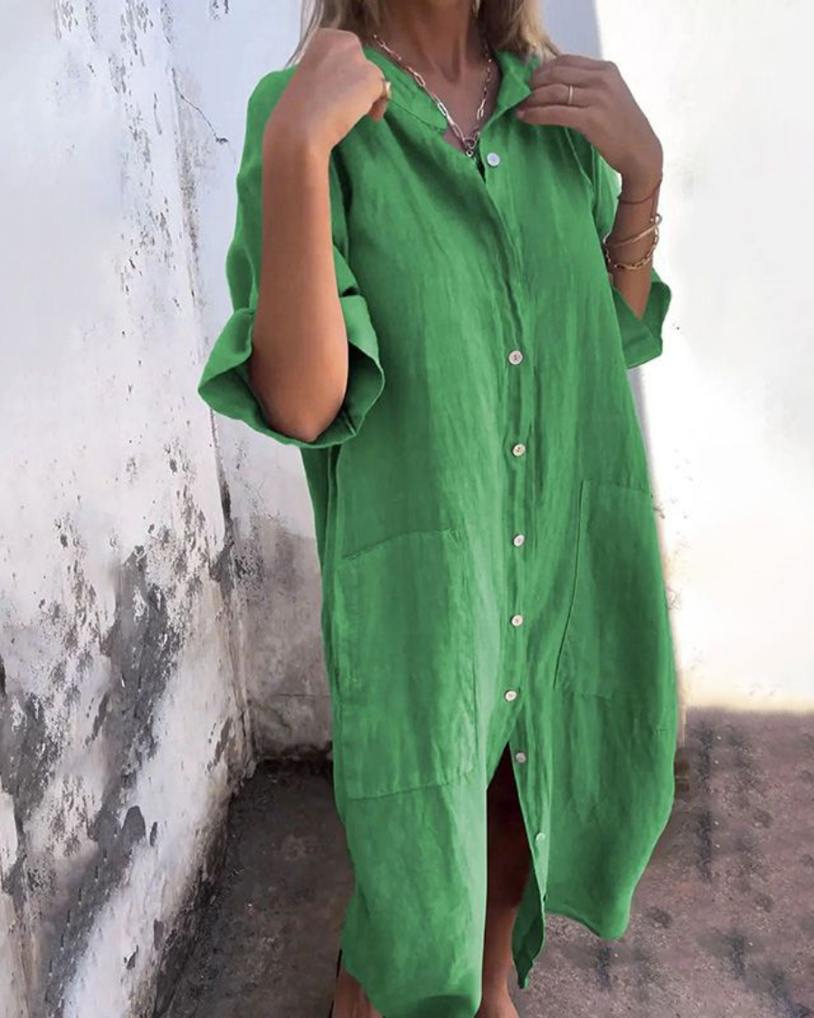 Women's Plus Size Boho Shirt Dress | Lightweight, Relaxed Fit Summer Style 3