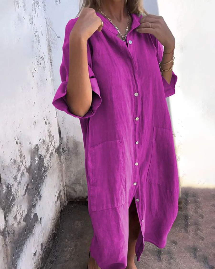Women's Plus Size Boho Shirt Dress | Lightweight, Relaxed Fit Summer Style 4