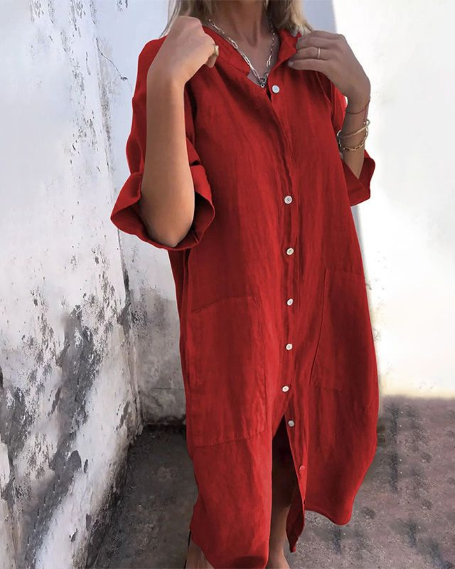 Women's Plus Size Boho Shirt Dress | Lightweight, Relaxed Fit Summer Style 5