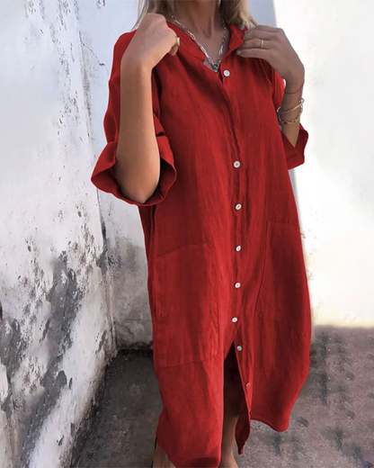 Women's Plus Size Boho Shirt Dress | Lightweight, Relaxed Fit Summer Style 5