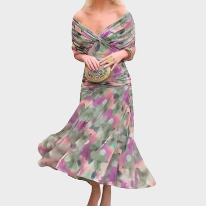 Women's Plus Size Evening Dress | Off-Shoulder Design, Flowing Skirt 1