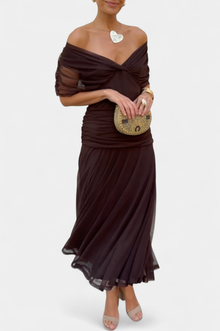 Women's Plus Size Evening Dress | Off-Shoulder Design, Flowing Skirt 5