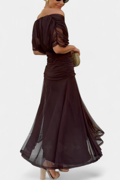 Women's Plus Size Evening Dress | Off-Shoulder Design, Flowing Skirt 6