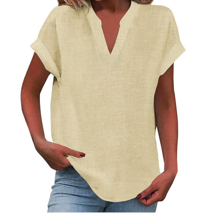 Women's Relaxed V-Neck Blouse | Soft Fabric, Effortless Summer Top 6