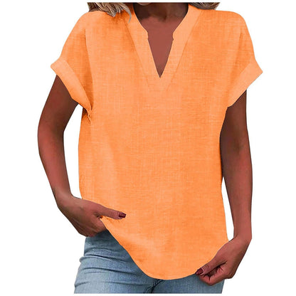 Women's Relaxed V-Neck Blouse | Soft Fabric, Effortless Summer Top 7