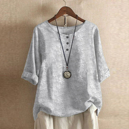 Women's Retro-Inspired Blouse | Vintage Floral Design, Relaxed Fit 5