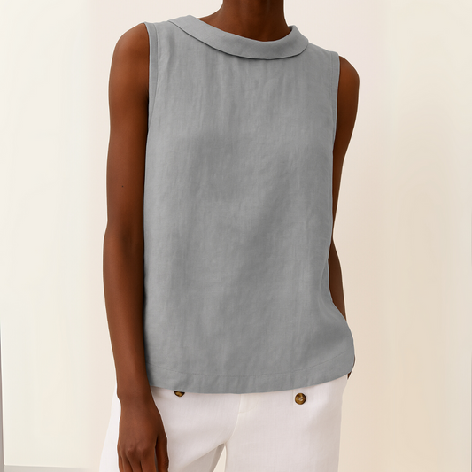 Women's Sleeveless Tank Top | Lightweight Fabric, Rolled Collar 0