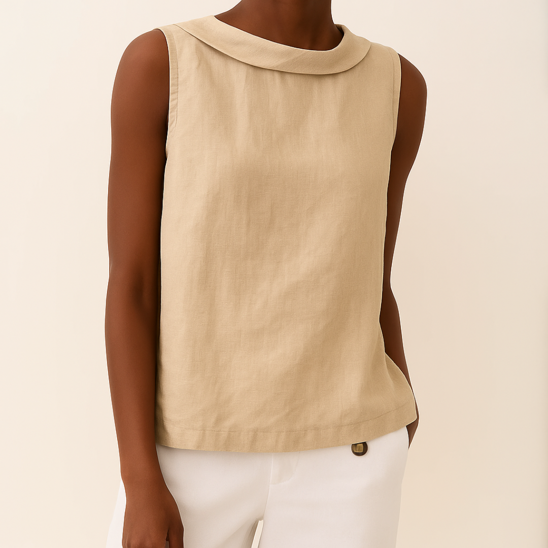 Women's Sleeveless Tank Top | Lightweight Fabric, Rolled Collar 2