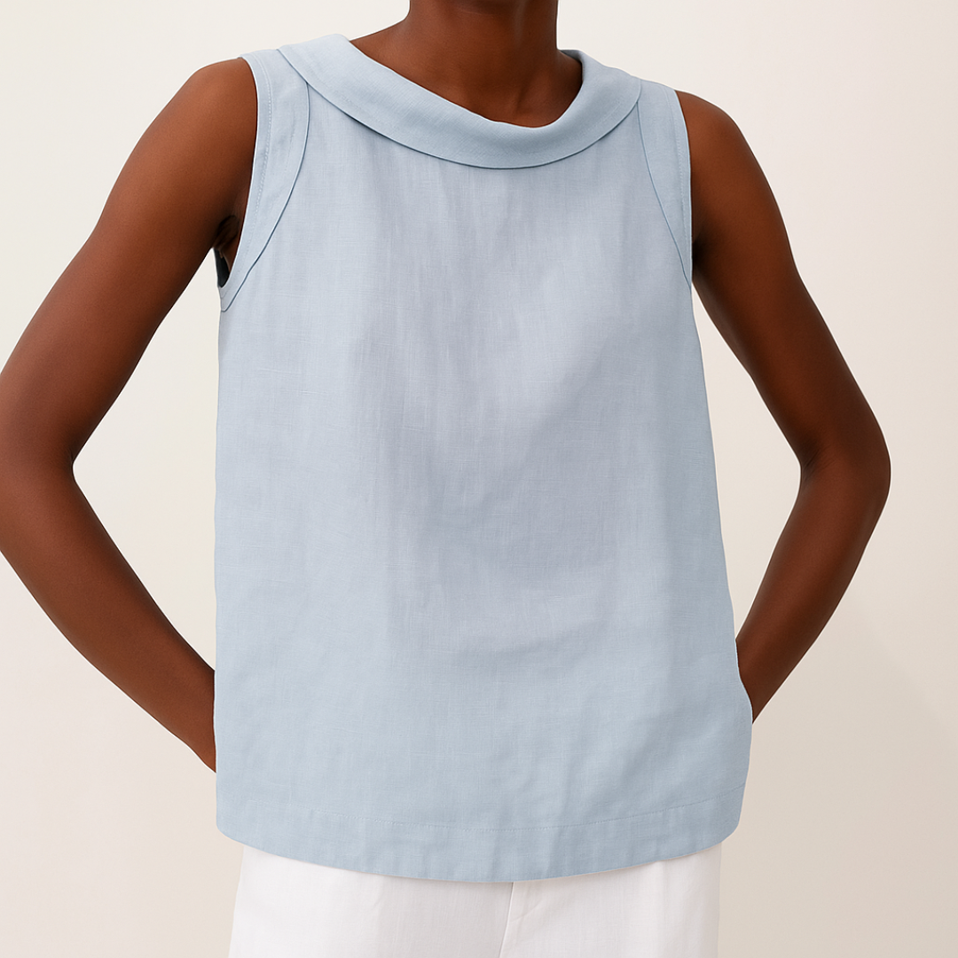 Women's Sleeveless Tank Top | Lightweight Fabric, Rolled Collar 4