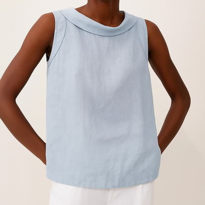 Women's Sleeveless Tank Top | Lightweight Fabric, Rolled Collar 4