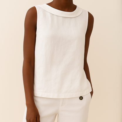 Women's Sleeveless Tank Top | Lightweight Fabric, Rolled Collar 5