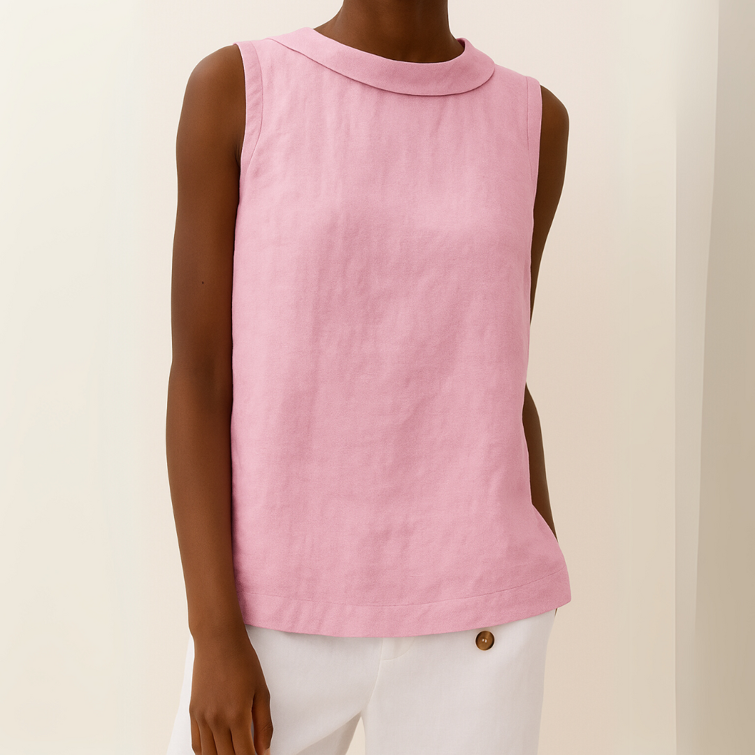 Women's Sleeveless Tank Top | Lightweight Fabric, Rolled Collar 6
