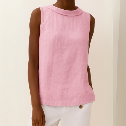 Women's Sleeveless Tank Top | Lightweight Fabric, Rolled Collar 6