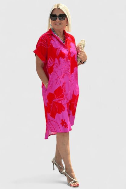 Women's Summer Casual Dress | Breathable Fabric, Short Sleeves, Side Pockets 1