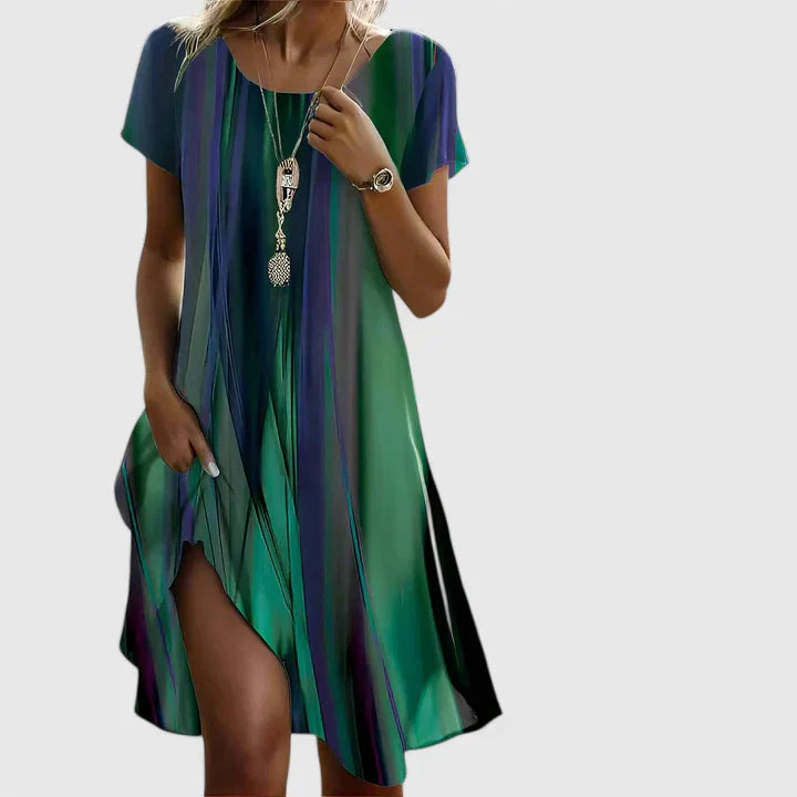 Women's Summer Casual Dress | Fluid Airy Design, Vibrant Print 1