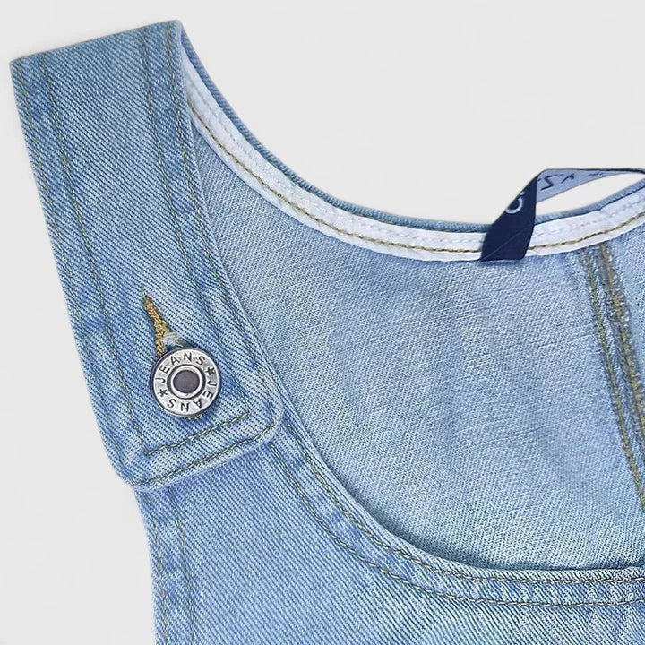 Women's Summer Midi Dress | Denim Look with Pockets, Casual 4