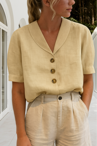 Women's White Blouse | Flattering Wrap Neckline, Lightweight 1