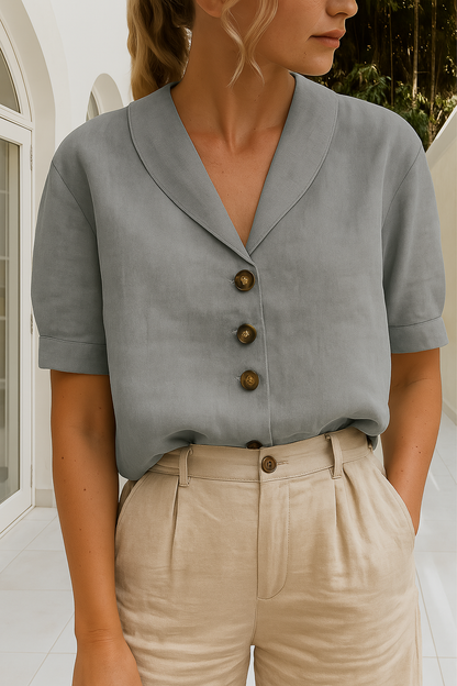 Women's White Blouse | Flattering Wrap Neckline, Lightweight 3
